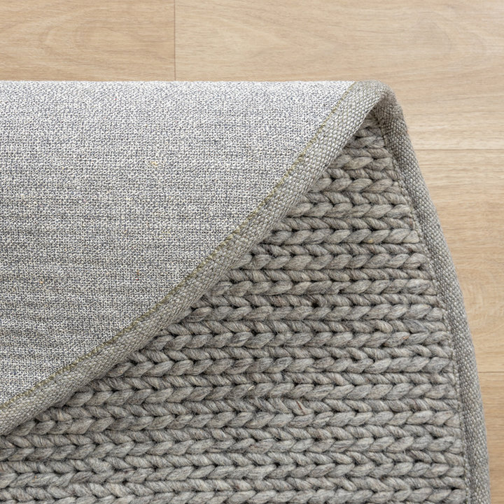 Rond wollen vloerkleed - Twist Grijs