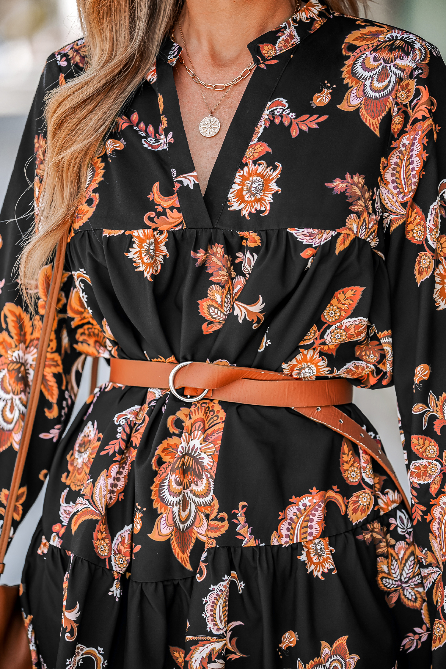 Robe babydoll à imprimé floral paisley