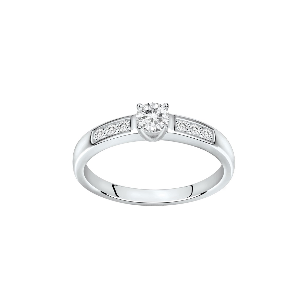 Bague de fiançailles en Argent avec oxyde de zirconium blanc