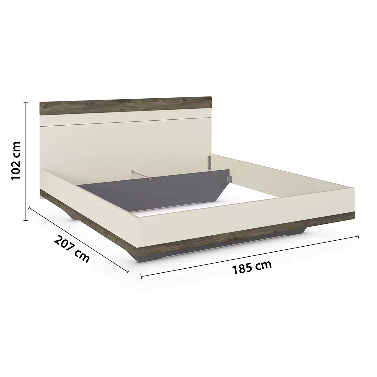 Bett Sajo-Extra 180x200 champagner,dunkelbraun