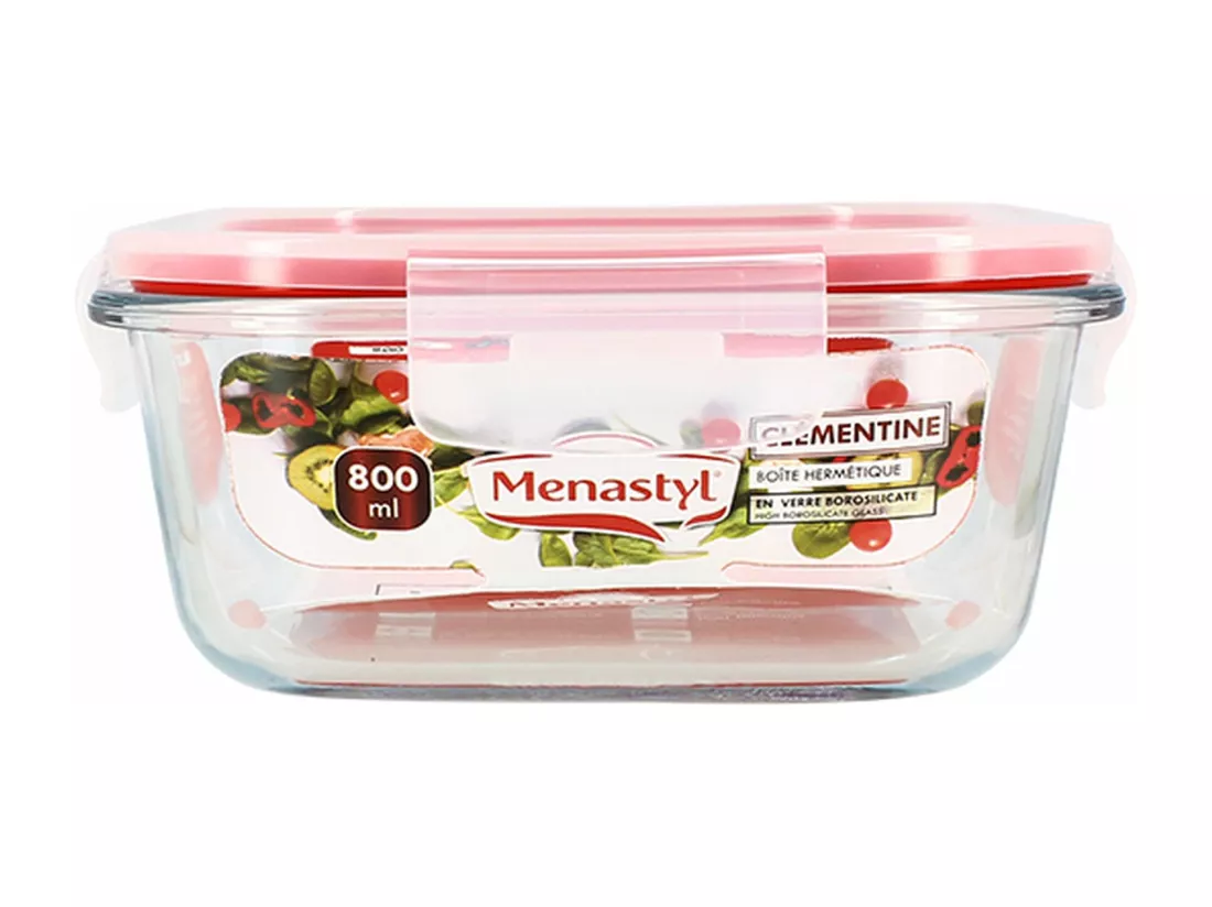 Menastyl - Lot 6 Boites Hermetiques Clementine Carrees 800ml En Verre