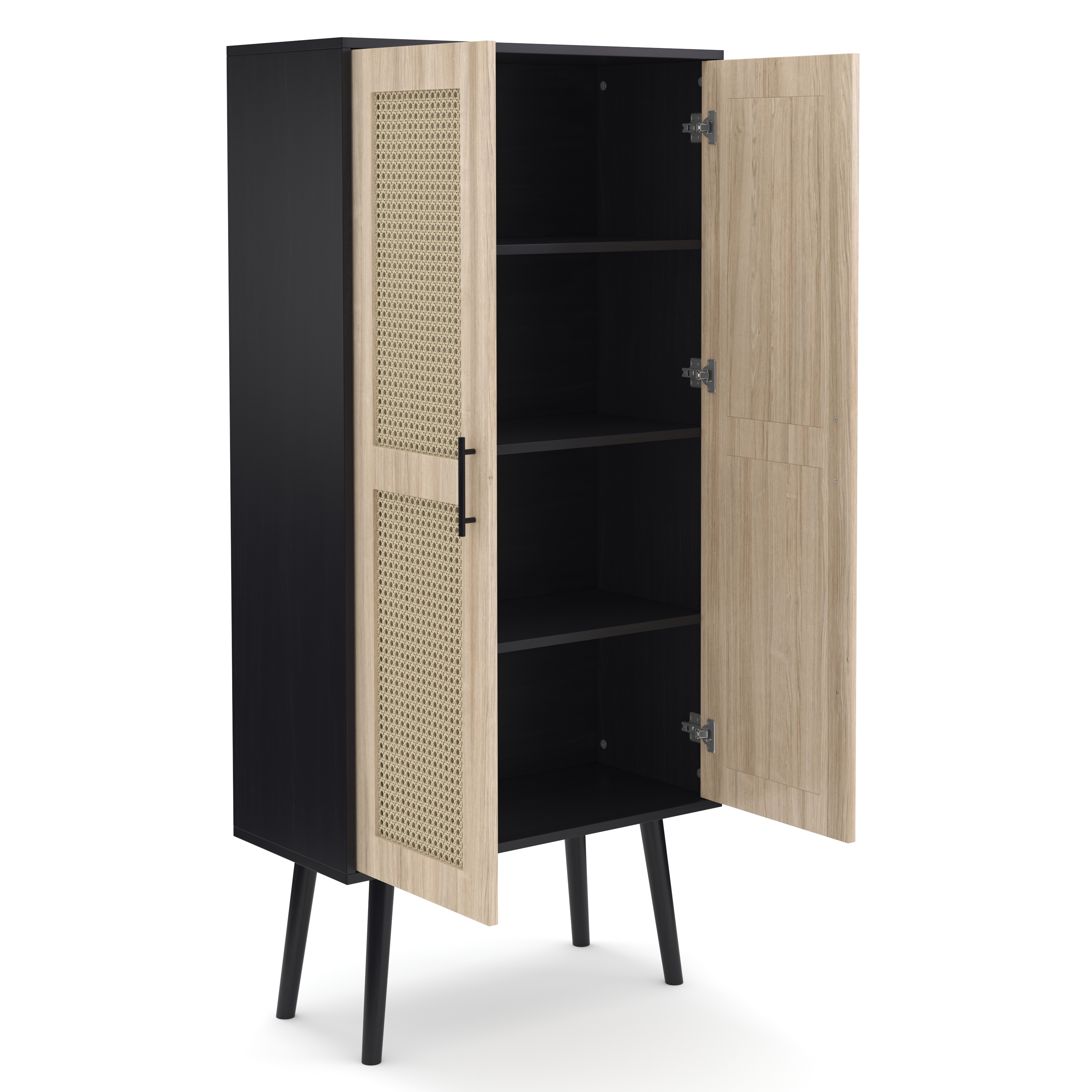 Hochschrank ALDO 70 x 150 cm schwarz/hellbraun