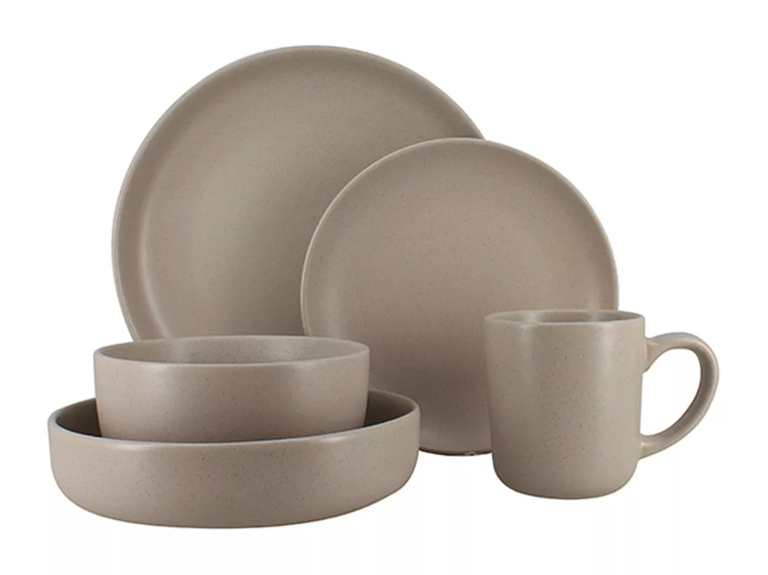Novastyl - Lot 6 Assiettes A Dessert Arita 20.5cm En Gres Gris