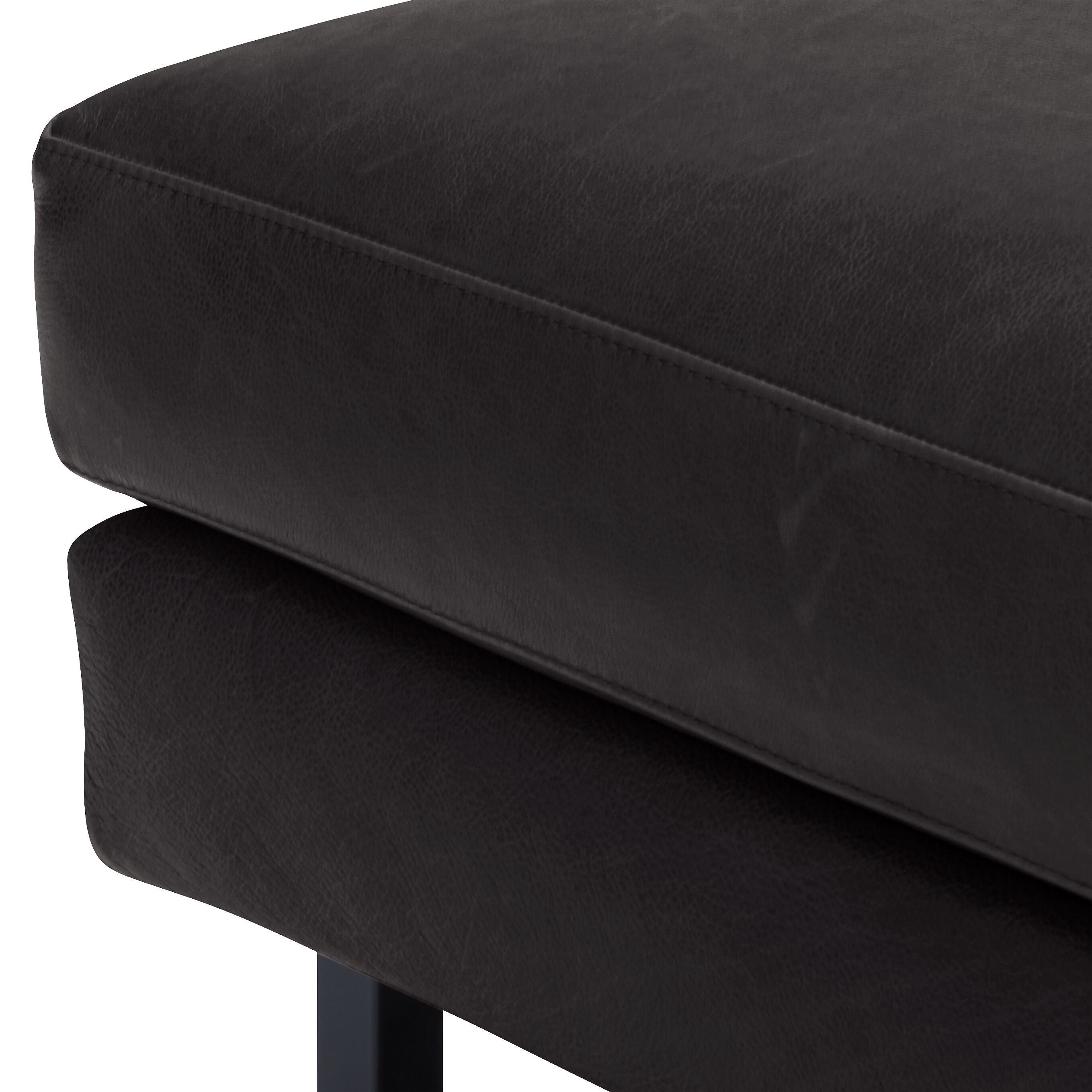 BOVINA Hocker - Schwarz / B: 74.0 cm x T: 60.0 cm x H: 43.0 cm