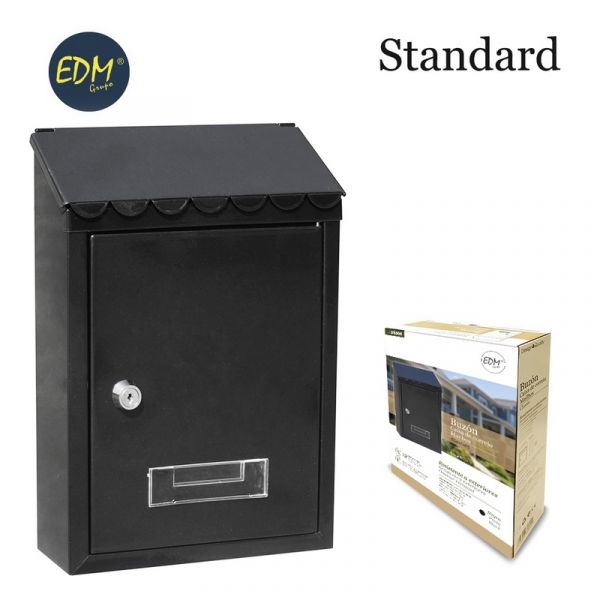 EDM Caixa de Correio Modelo Standard Preto - EDM8580D