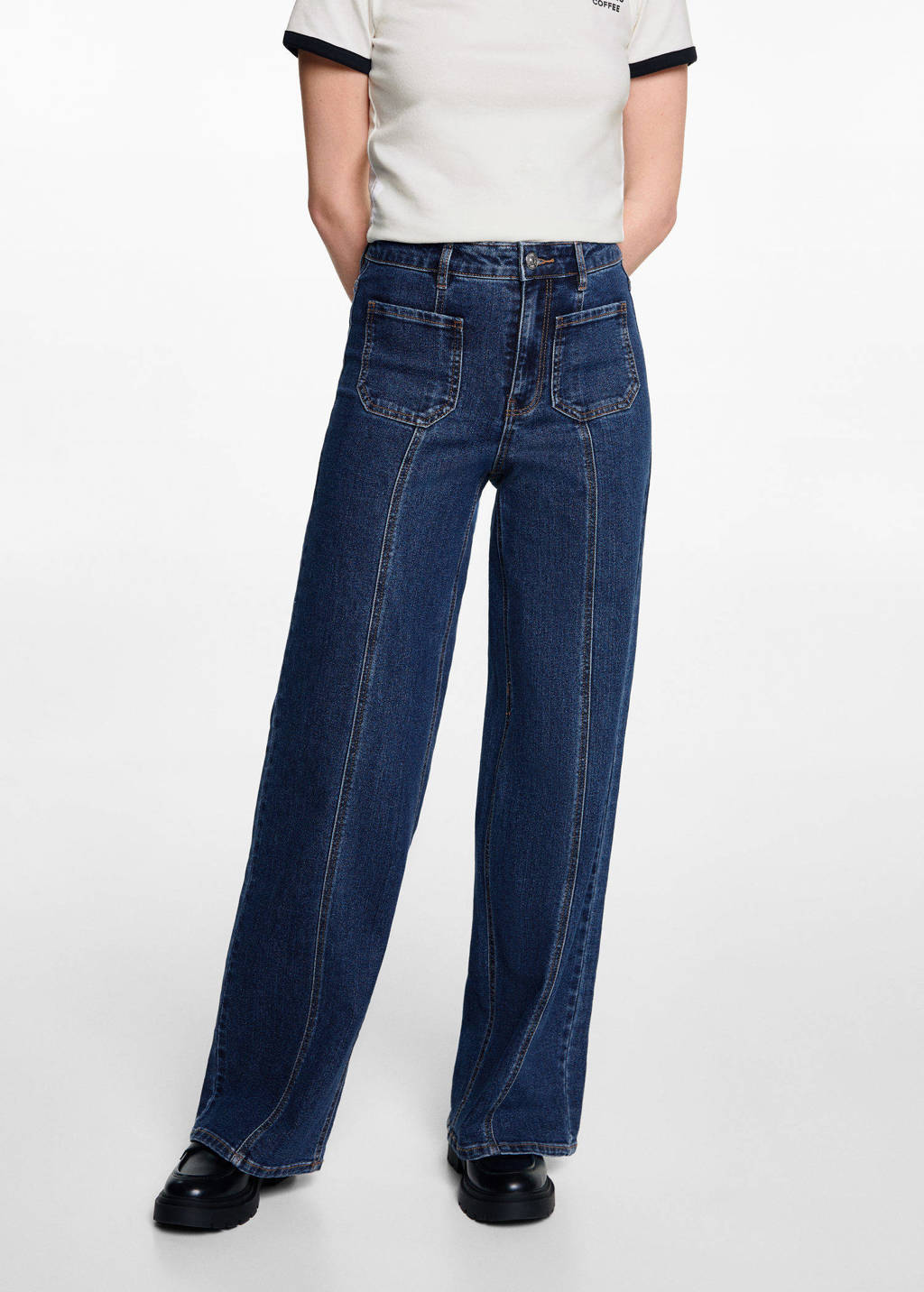 MANGO TEEN flared jeans medium blue denim