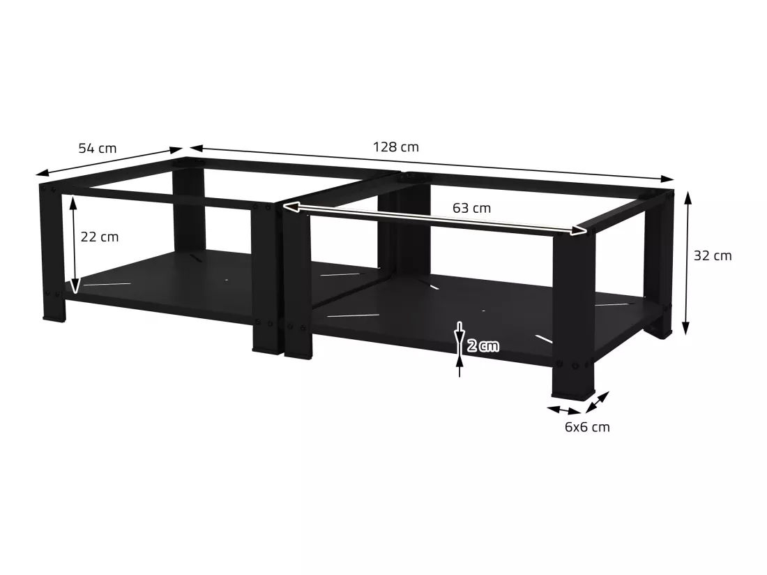 Socle machine à laver double avec étagère base sèche-linge noir ML-DESIGN