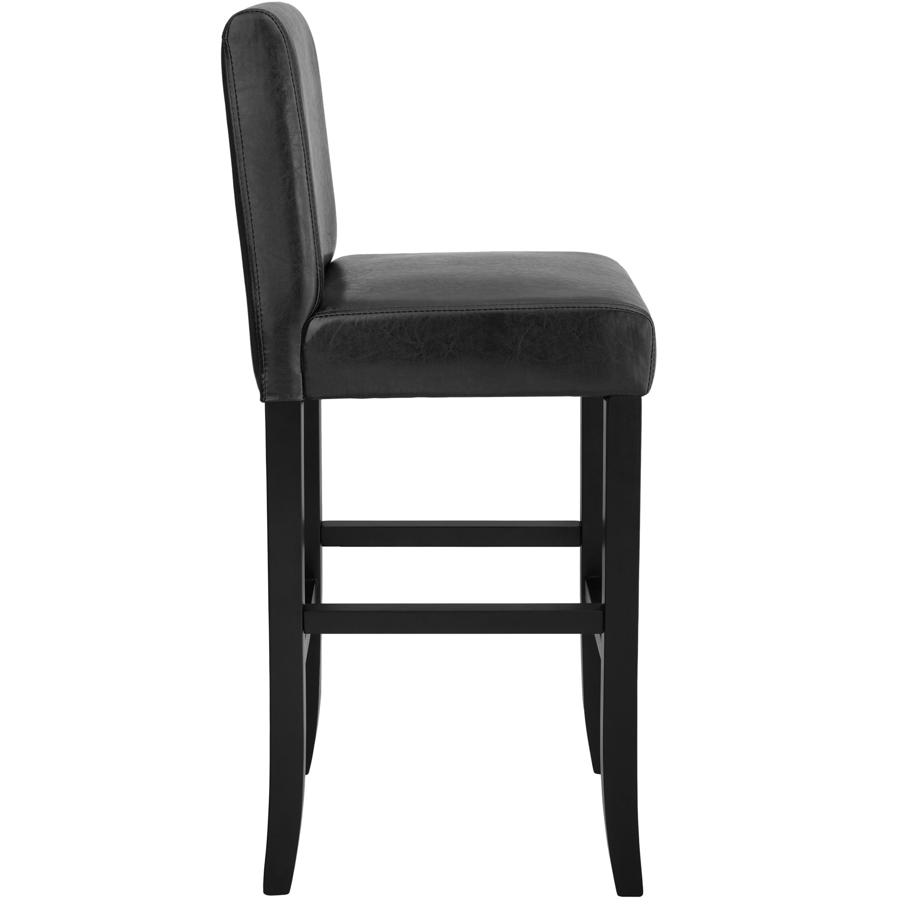 tectake® Barhocker, gepolstert mit Rückenlehne, Stuhlbeine aus Massivholz, Sitzhöhe 76 cm