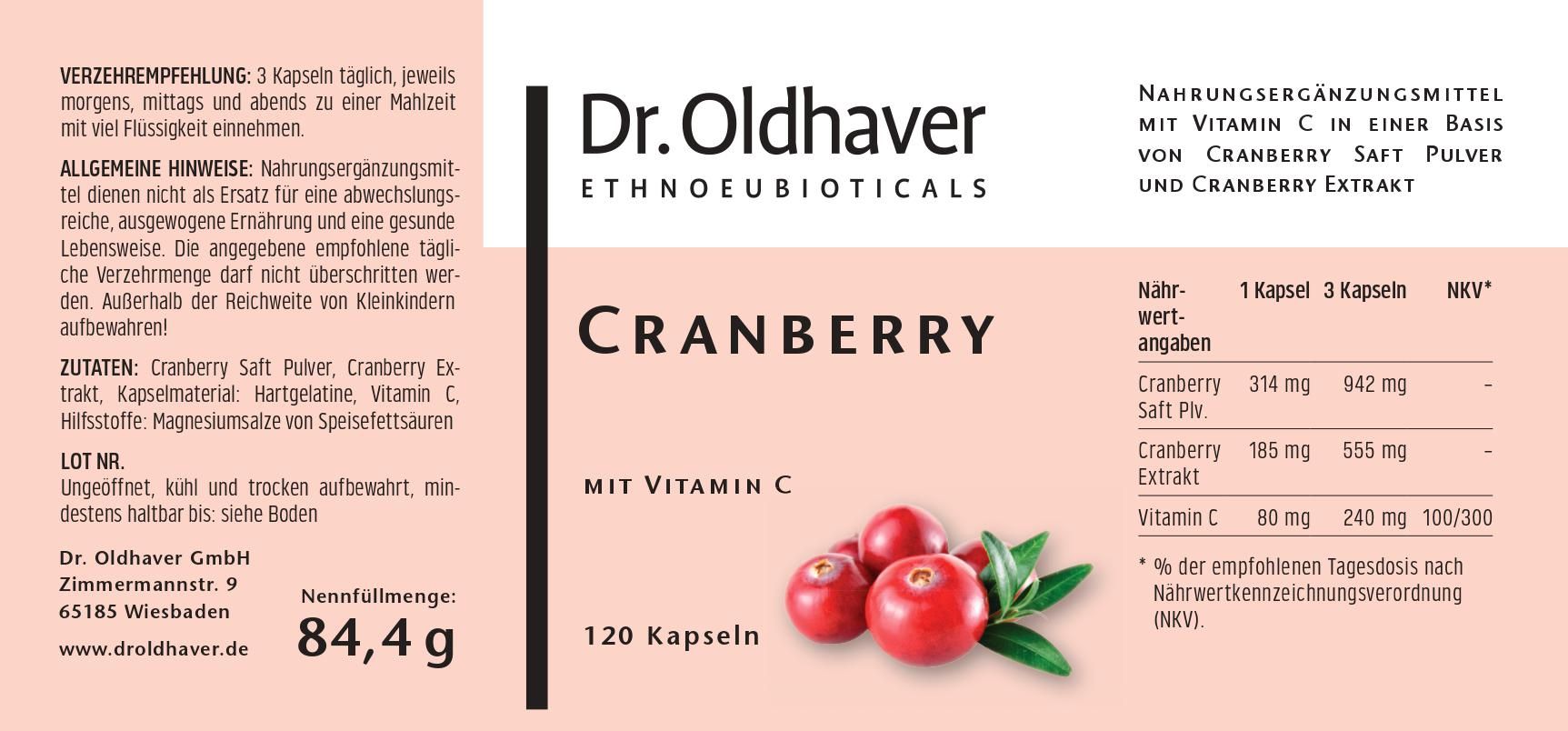 Dr. Oldhaver Cranberry Kapseln