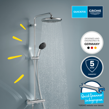 Grohe regendoucheset Quickfix Vitalio Start met handdouche en thermostaatkraan 2 standen chroom