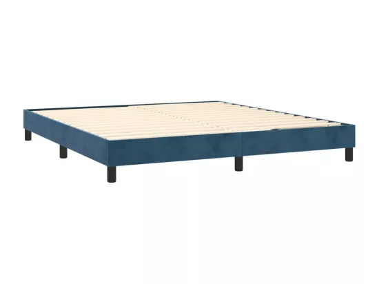 Sommier tapissier matelas et LED Bleu foncé 180x200 cm Velours