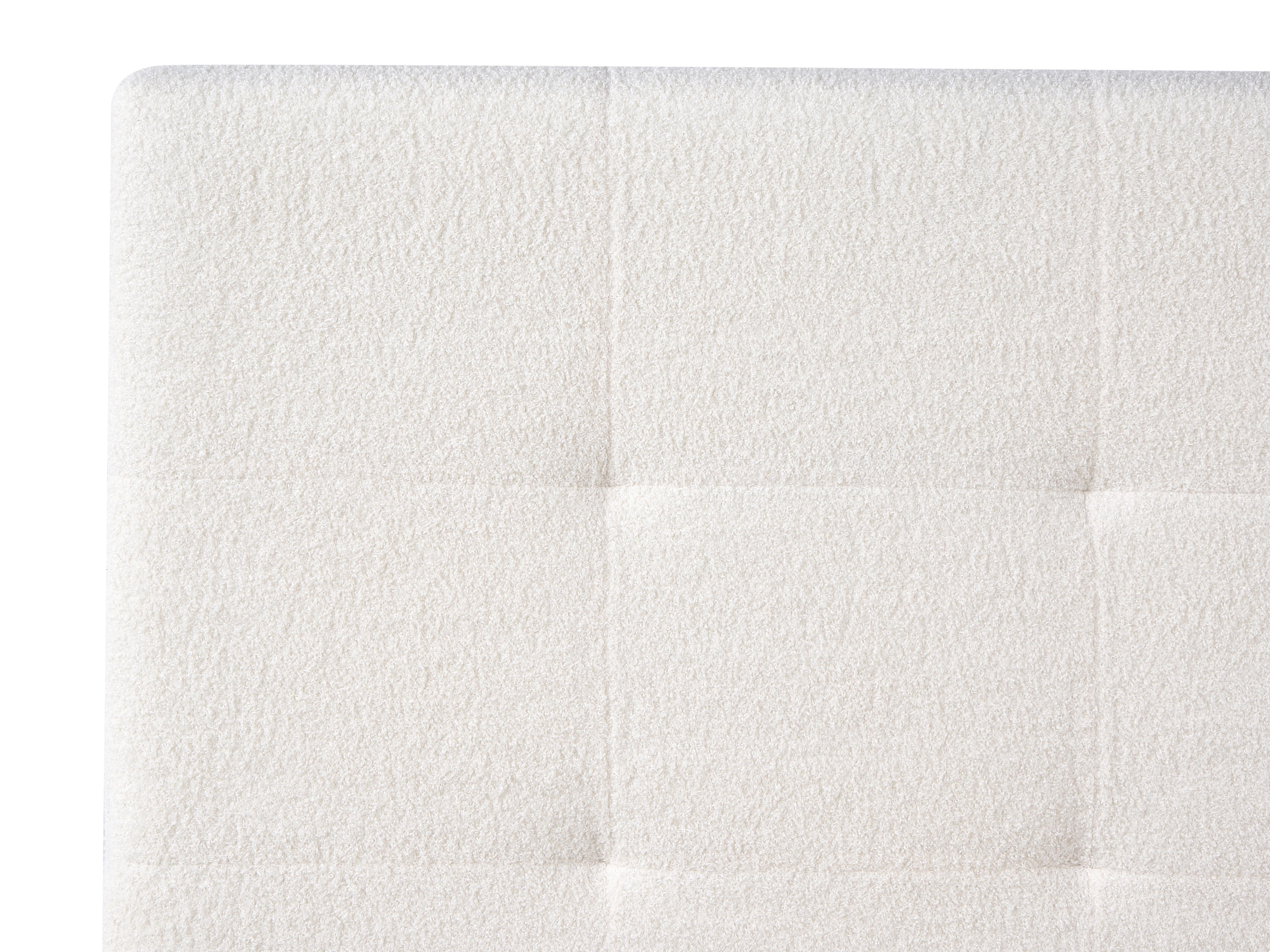 Bed met opbergruimte Bouclé LORIENT 180 x 200 cm Gebroken wit