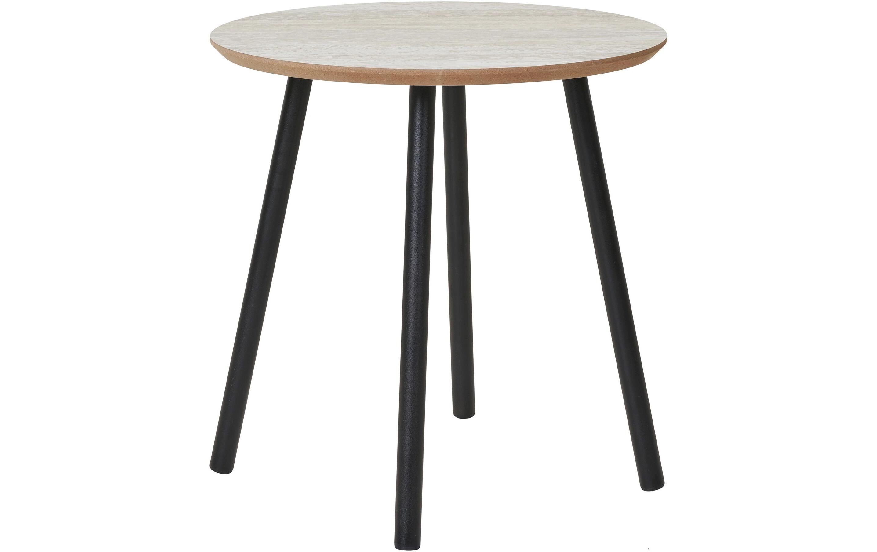 Beistelltisch Aalst 40 x 40 cm, Beige/SchwarzRunder Beistelltisch