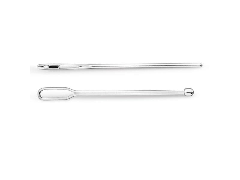Prym Nähnadel Silber, 70 mm, 2 Stück Durchziehnadel