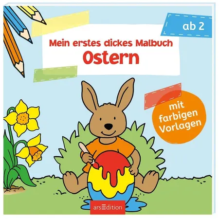 ars Edition Mein erstes dickes Malbuch Ostern mit farbigen Vorlagen