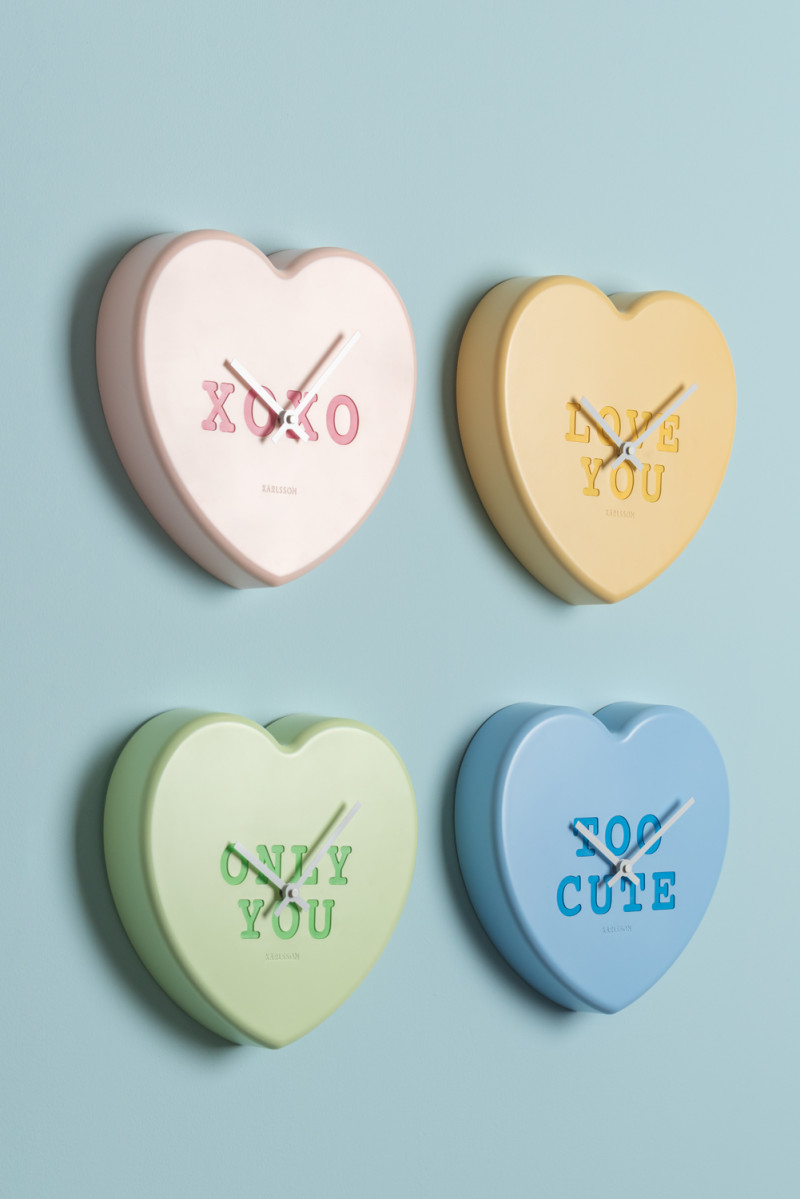 Wall Clock Heart Candy KA5985LB Soft blue