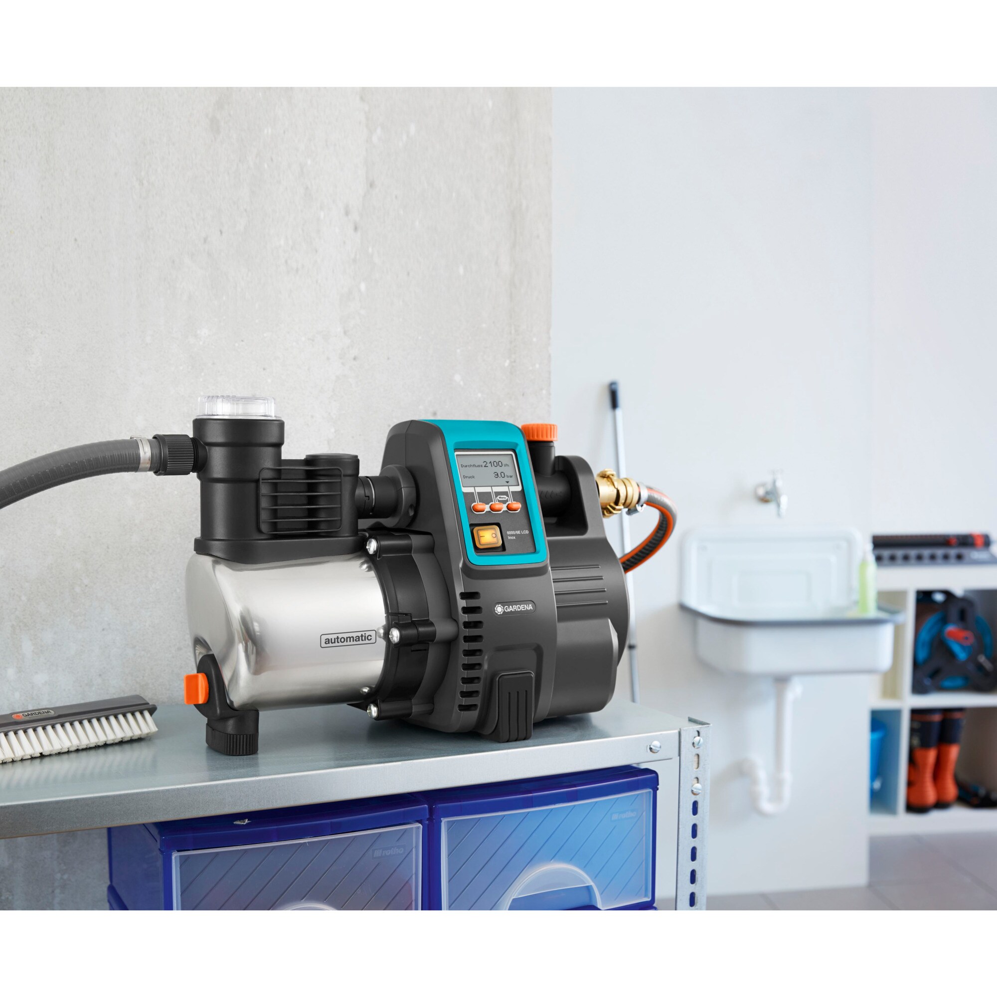 GARDENA Pumpe Haus- & Gartenautomat 6000/6 LCD inox