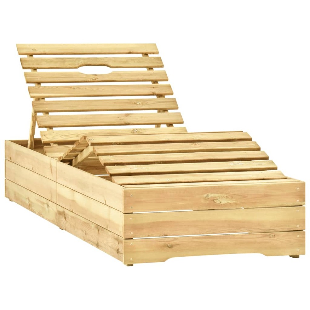 Transat chaise longue bain de soleil lit de jardin terrasse meuble d'extérieur avec table et coussin pin imprégné