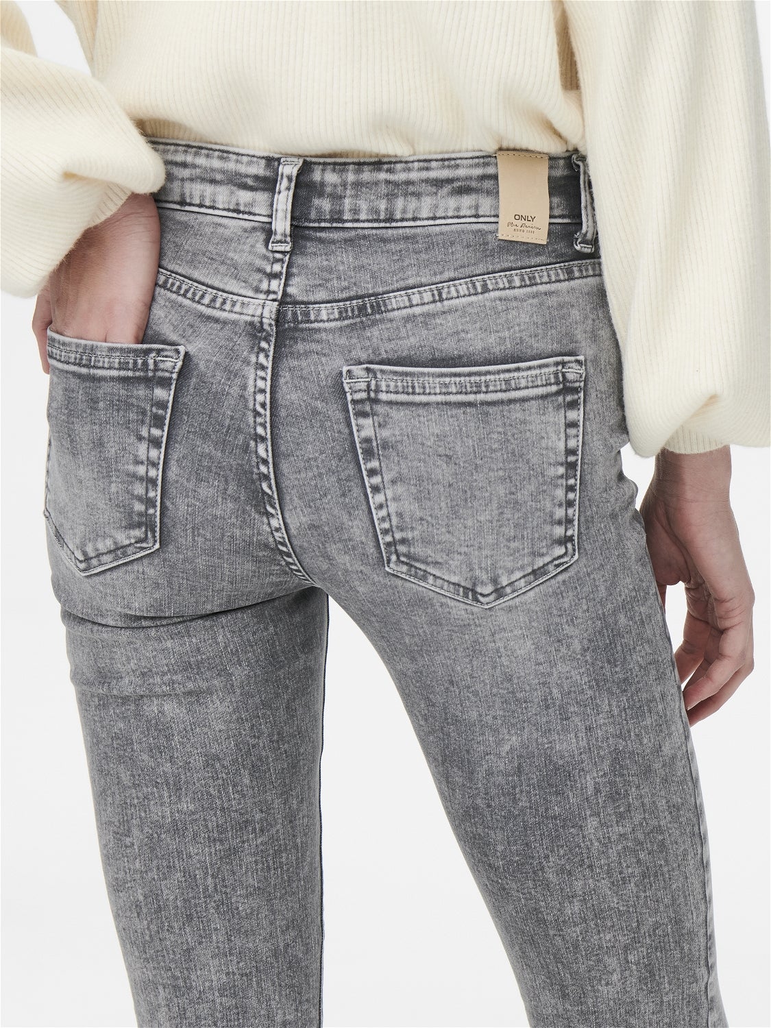 ONLBLUSH Mittlere Taille Skinny Fit Jeans Light Grey Denim