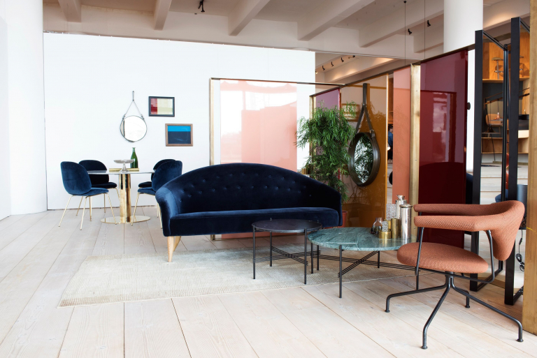 Gubi TS salontafel 105 zwart/groen marmer