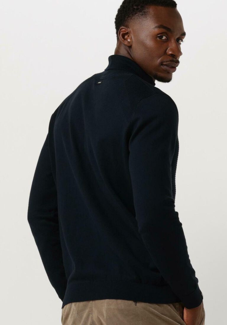 VANGUARD donkerblauwe vanguard coltrui roll neck pima cotton