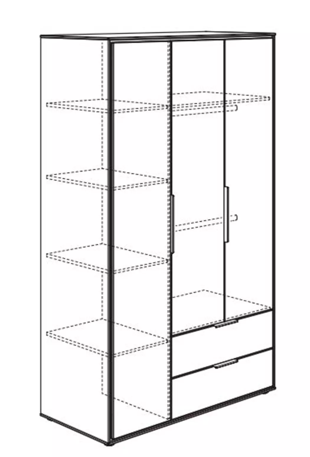 Kleiderschrank Lieven 126 x 204 cm