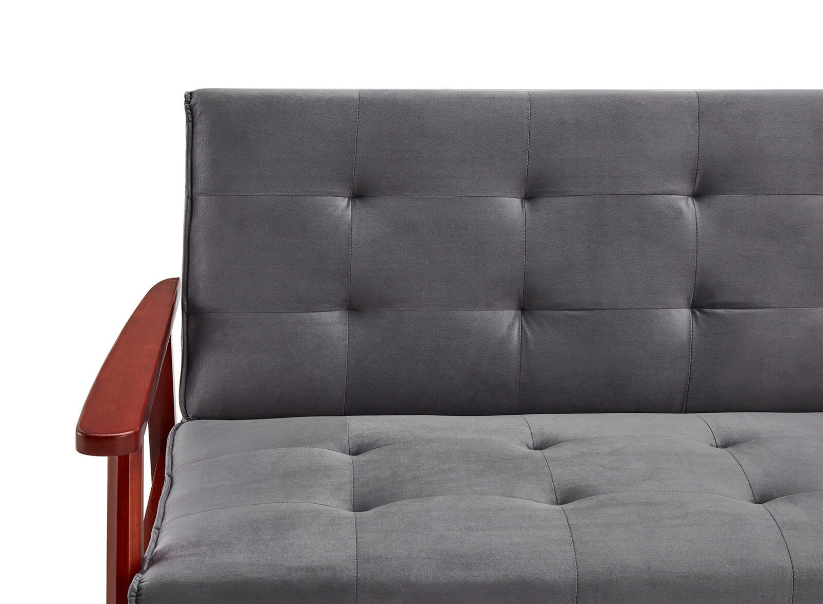 Schlafsofa dunkelgrau Samt