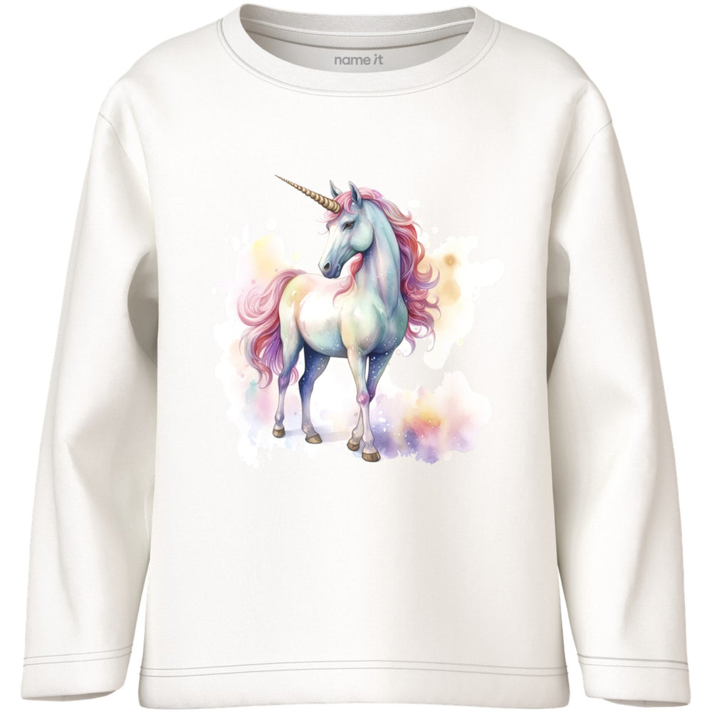 Køb Name It Cloud Dancer Pink Unicorn Nmfvotea Ls Nreg Top