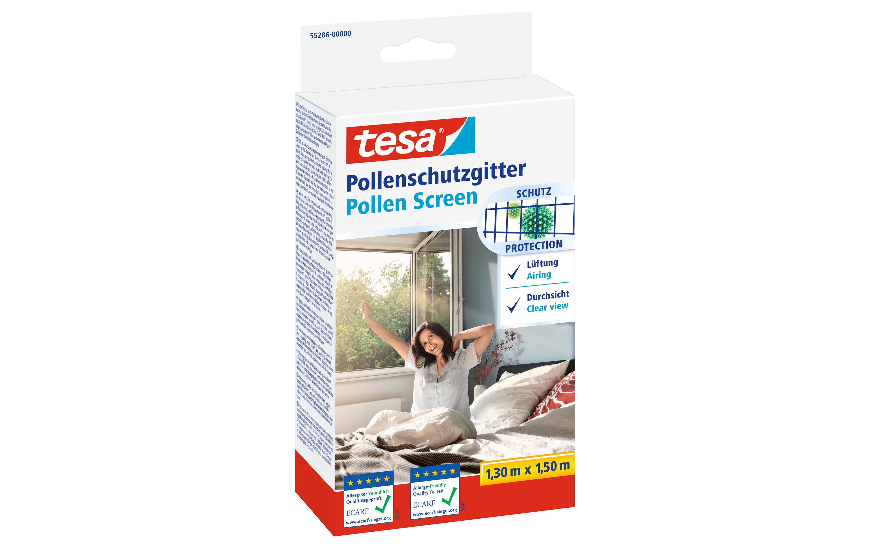 Pollenschutzgitter 130 x 150 cm, Anthrazit-transparentZuschneidbarer, transparenter Pollenschutz für Allergiker