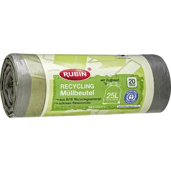 Recycling-Müllbeutel mit Zugband 25 l