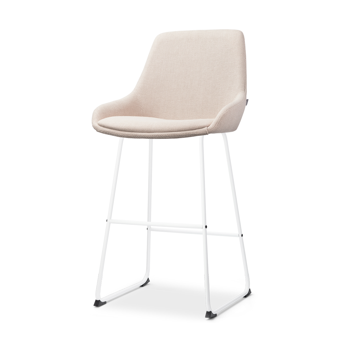 Barkruk Nino-Isa beige - wit onderstel - 75 cm