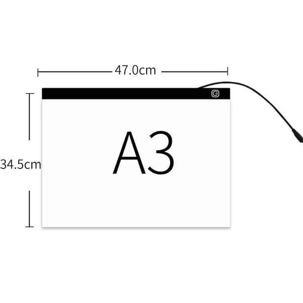 INF Lystavle/tegnebrett, A3 med USB og LED