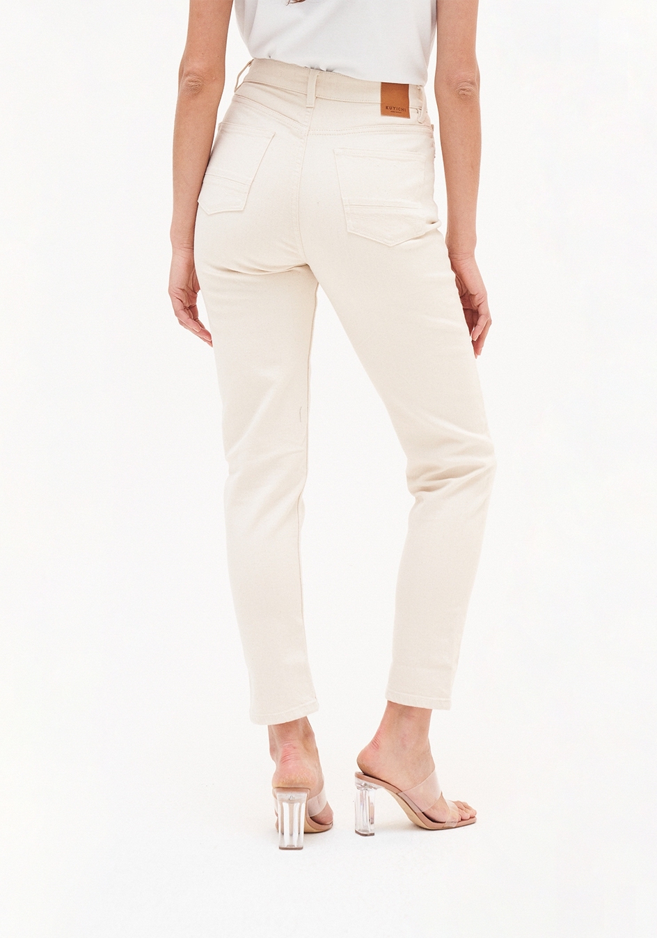 Kuyichi Damen-Jeans Nora Mom Fit Undyed Off White