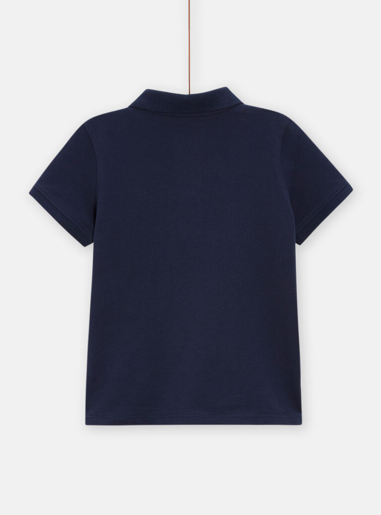 Polo marine avec broderie dinosaure pour garçon