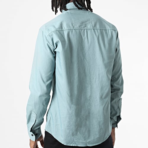 Chemise Manches Longues W-324 Bleu Vert Clair