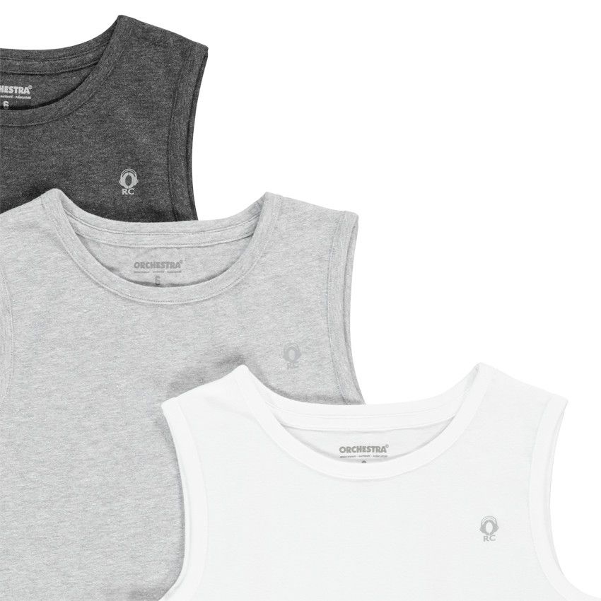 Lot de 3 maillots de corps sans manches pour garçon - Blanc