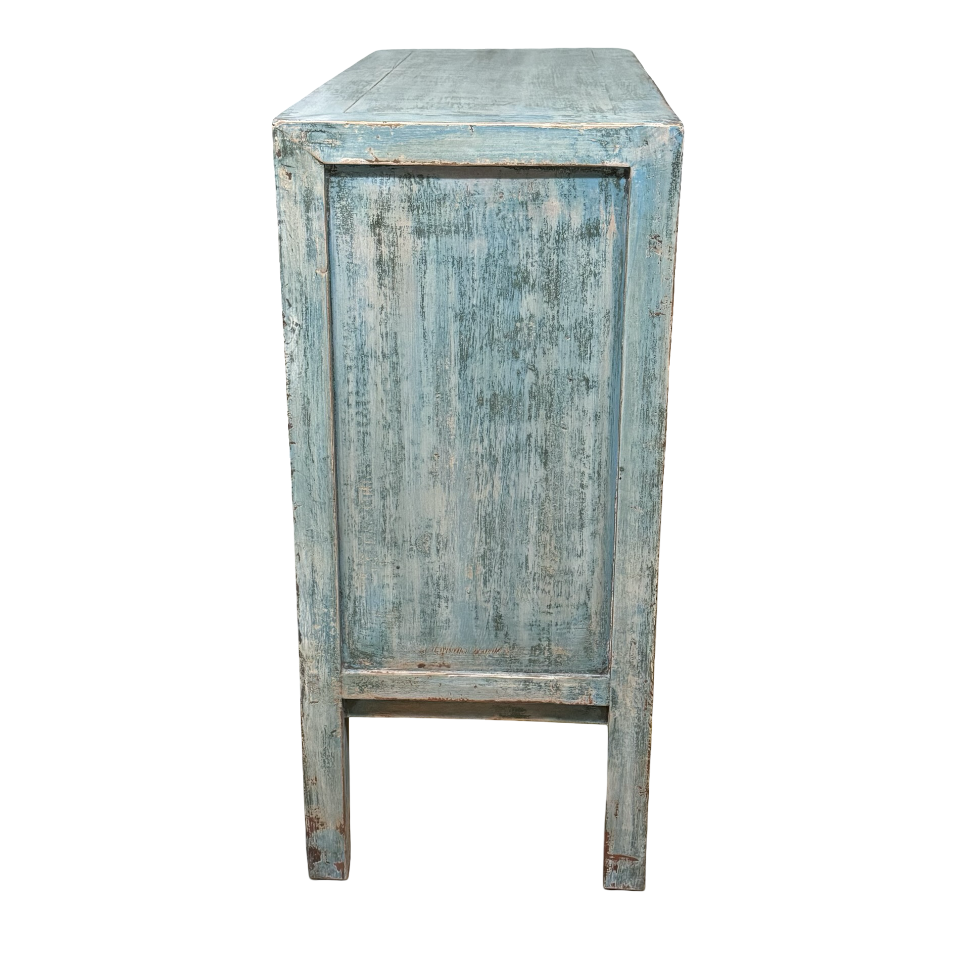 Ladekast blauw 3la 2deur uniek