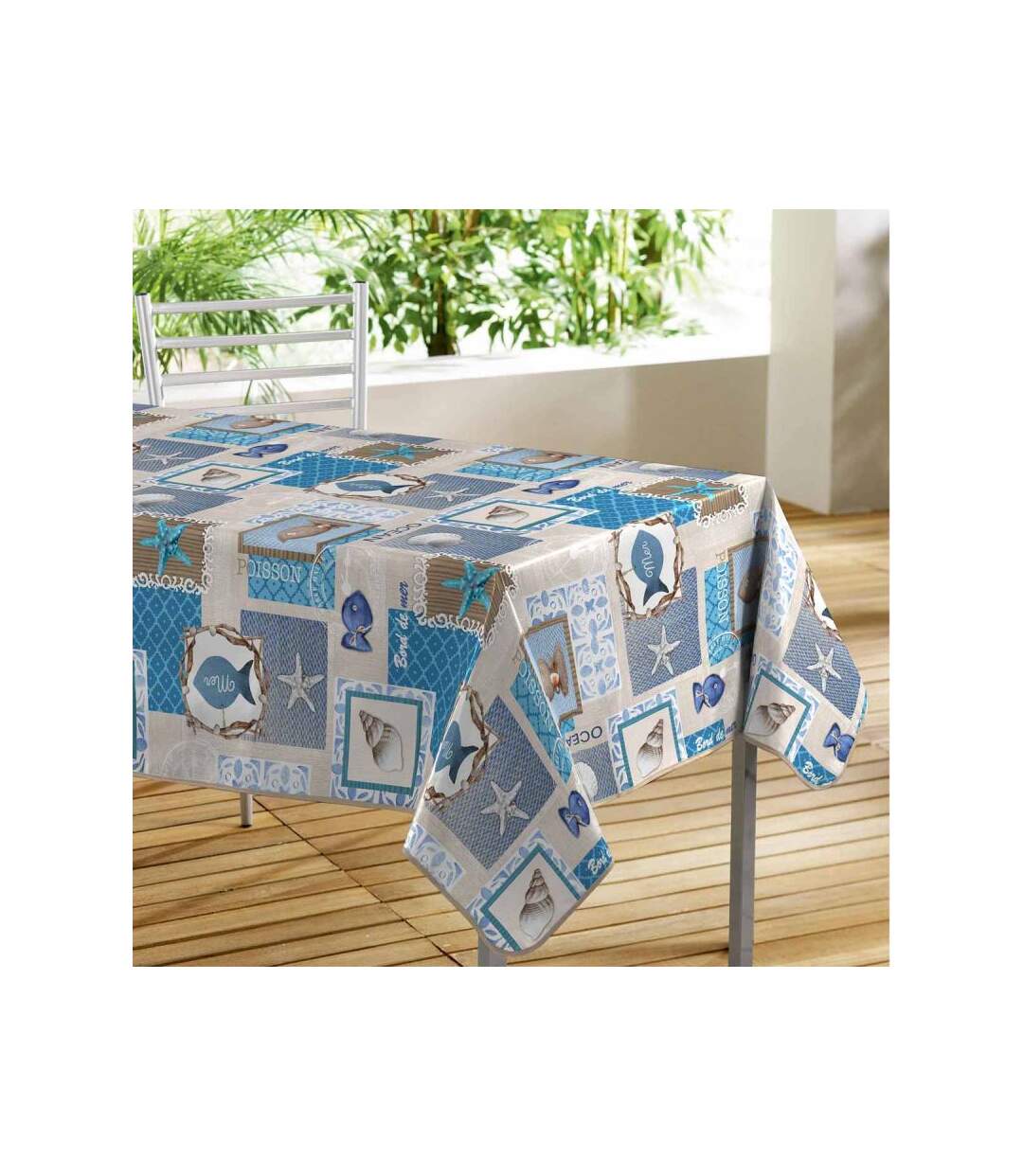 Nappe Toile Cirée Marinella 140x240cm Bleu