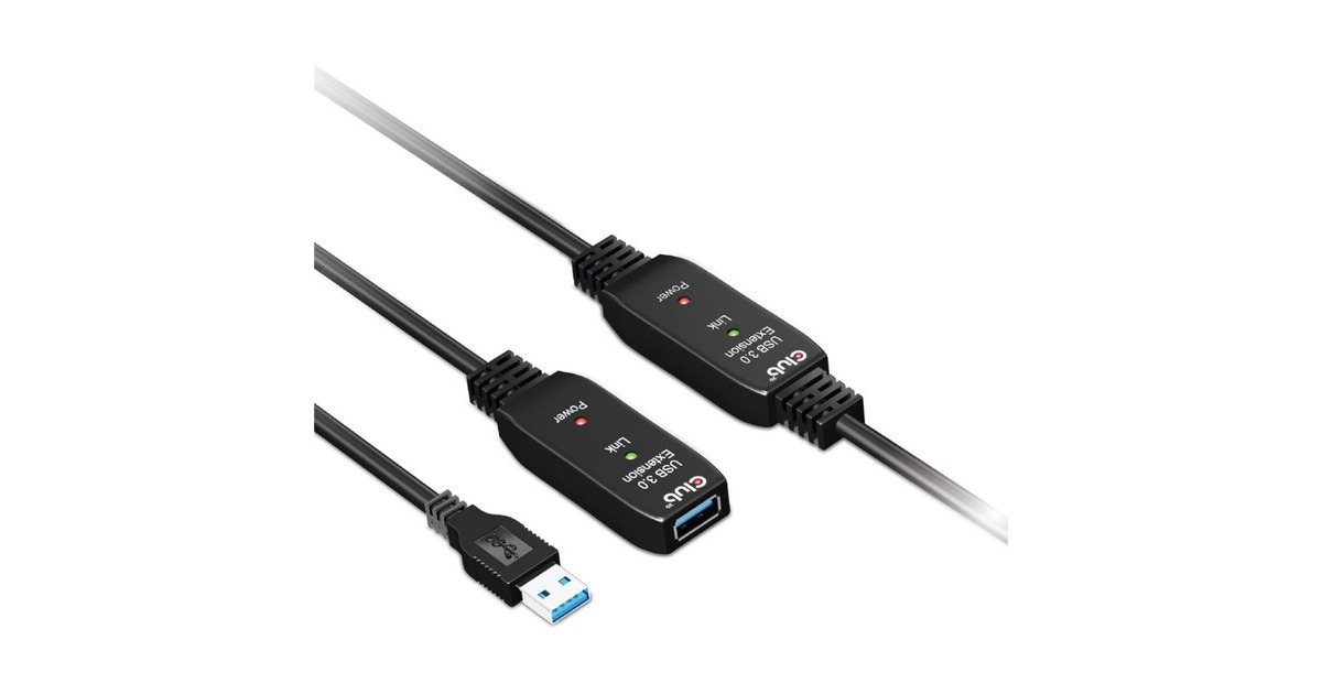 Club 3DUSB 3.2 Gen 1 Active Repeater verlengkabel  (Zwart, 15 meter)