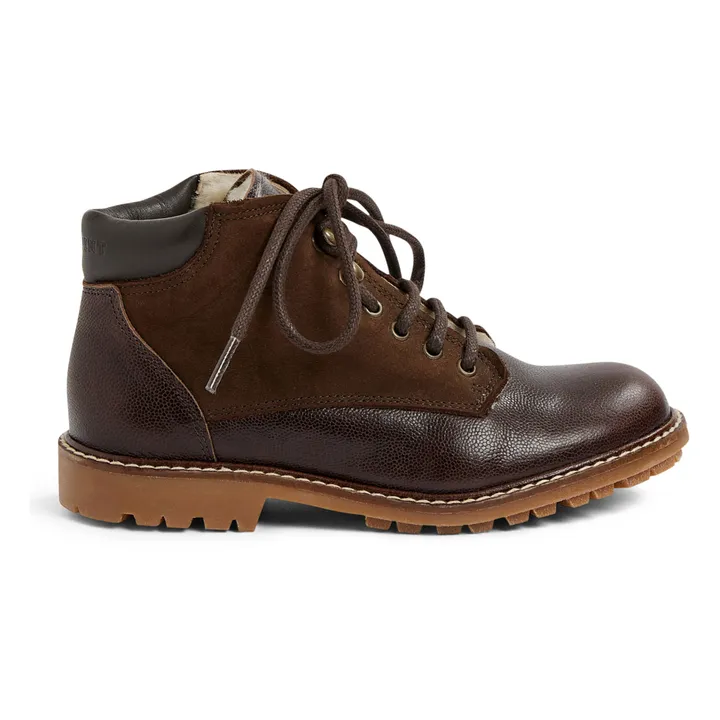Bonpoint Boots à Lacets Cuir Danton | Chocolat