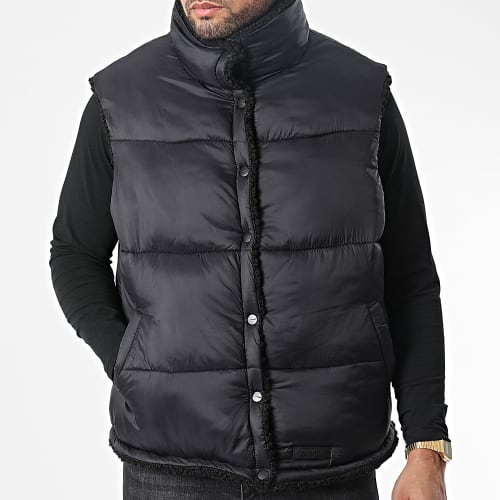 Veste Fourrure Doudoune Sans Manches Réversible U33471MOW Noir
