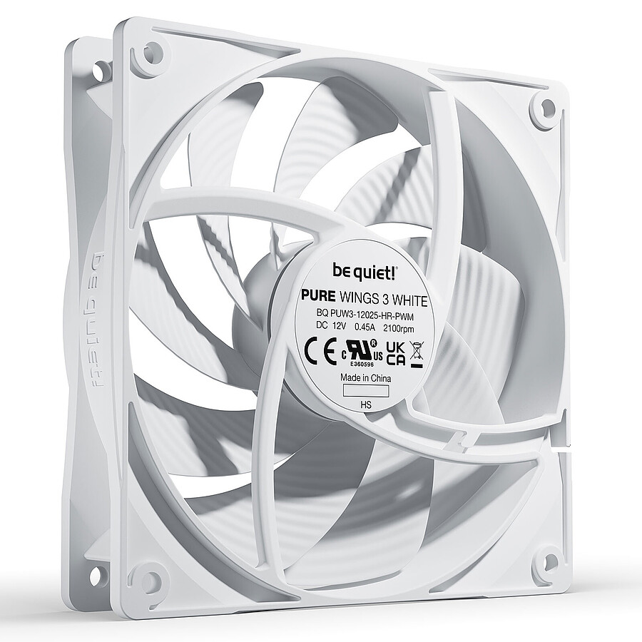 be quiet! Pure Wings 3 120 mm PWM High Speed - Blanc