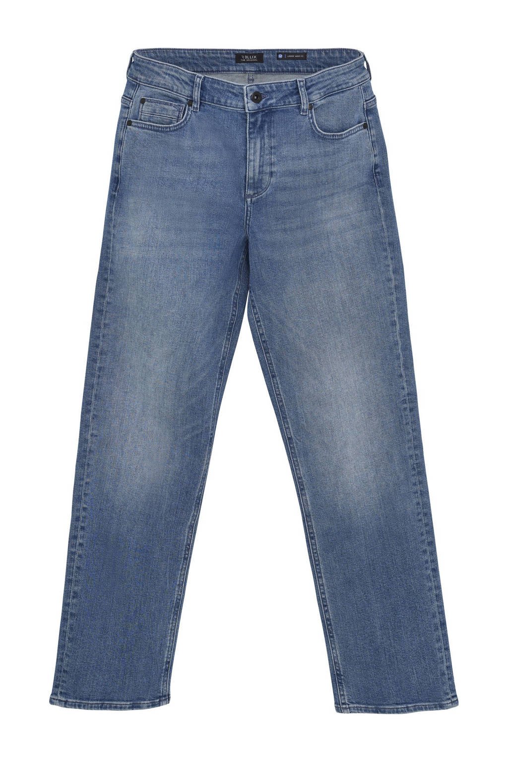 Rellix loose fit straight leg jeans medium blue denim