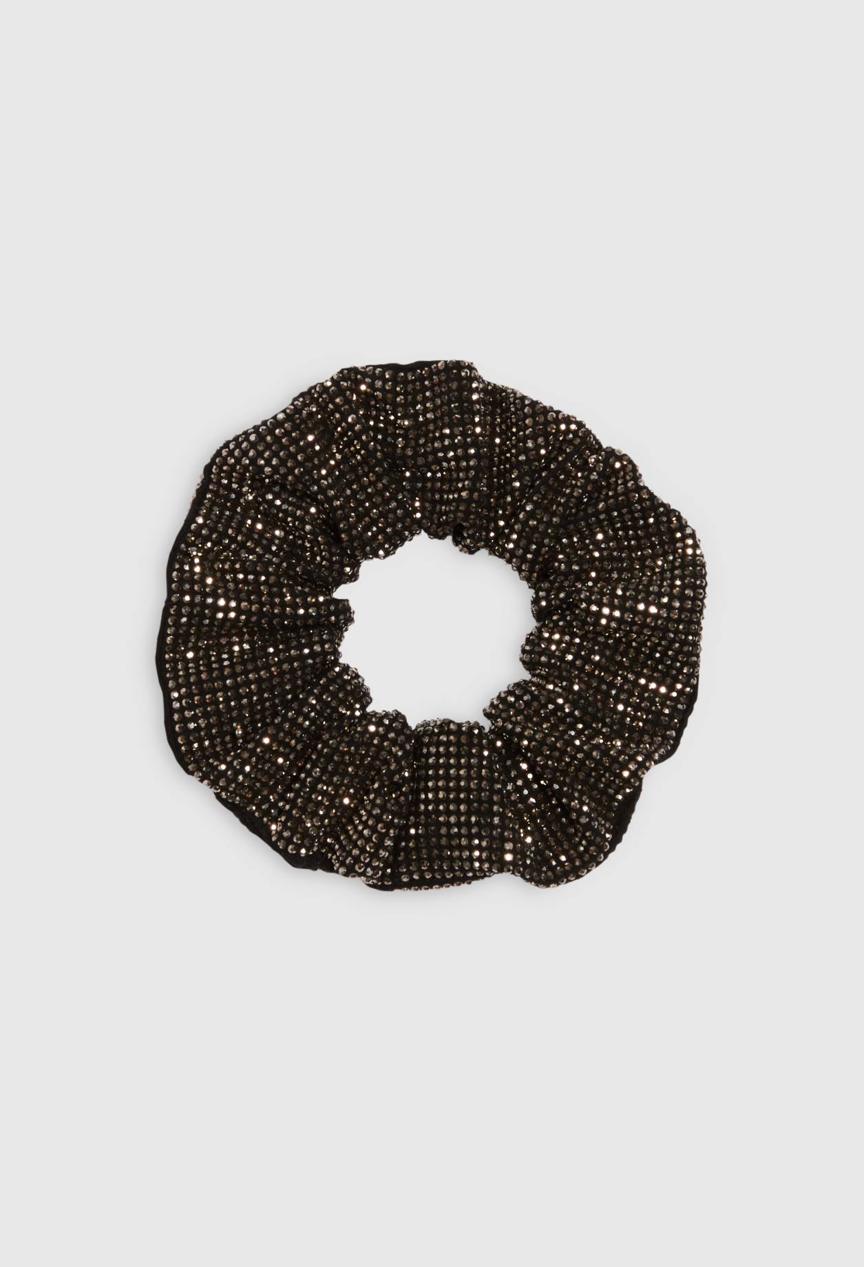 Chouchou argent &agrave; strass