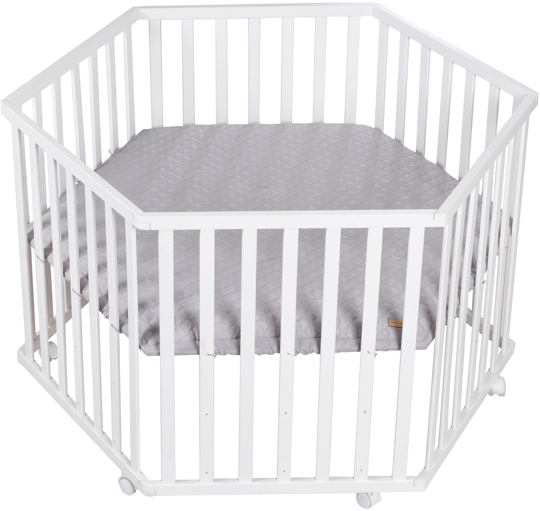 roba® Laufgitter »Style weiss, 6-eckig« bis 15 kg mit Laufgittereinlage silbergrau