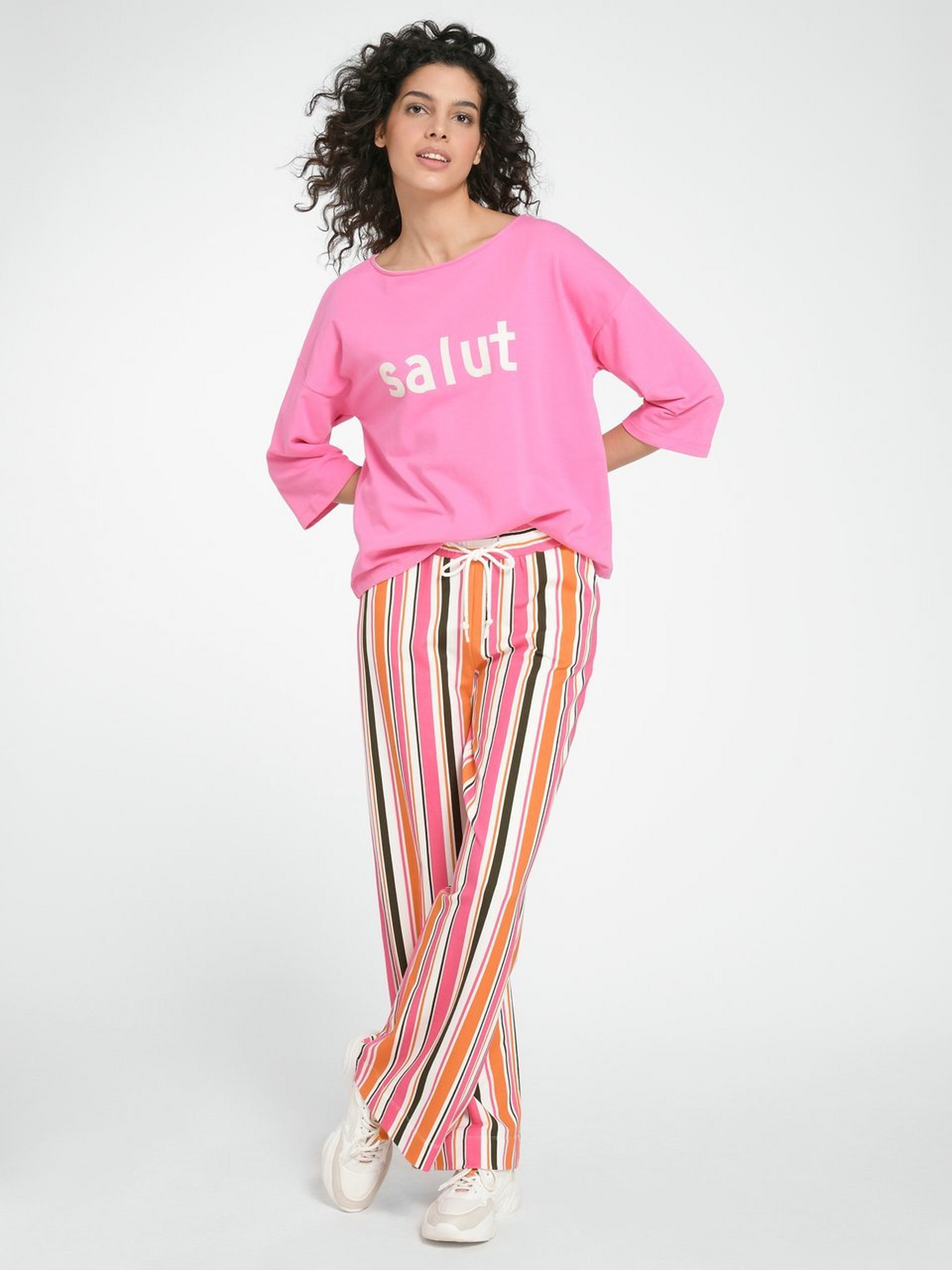 Lange Sweathose mit weitem Bein