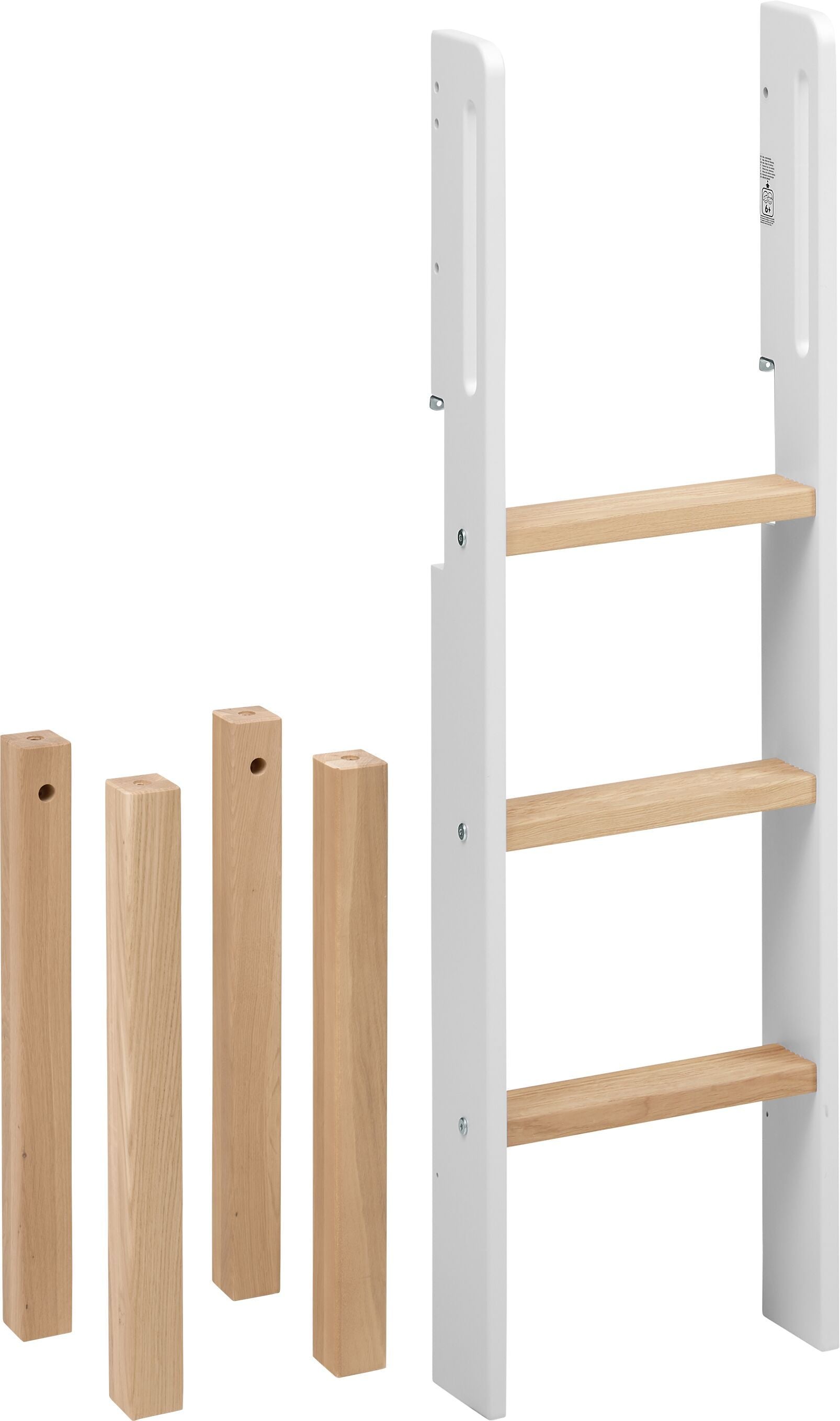 Flexa NOR Halbhochbett - Weiss / B: 109.0 cm x T: 210.0 cm x H: 120.0 cm