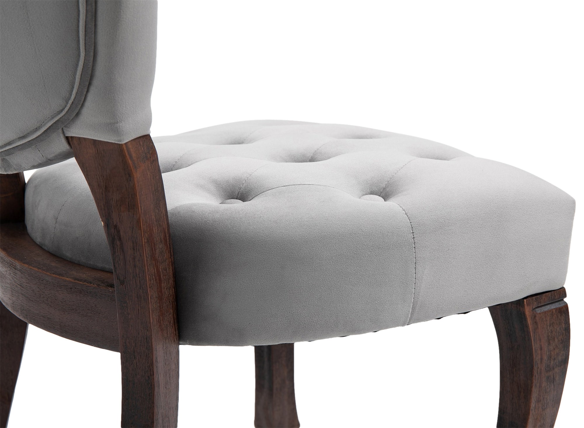 CLP Esszimmerstuhl Elysa Samt I Polsterstuhl Gesteppt Chesterfield Design I Lehnstuhl Mit Kautschukholz Gestell I Max. Belastbarkeit 120 kg
