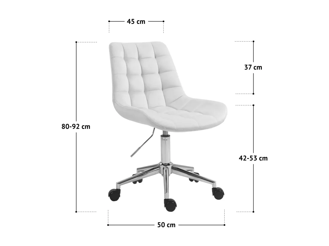 Chaise de bureau SVITA MICKY pour enfants, chaise de bureau réglable en hauteur, chaise pivotante, créme