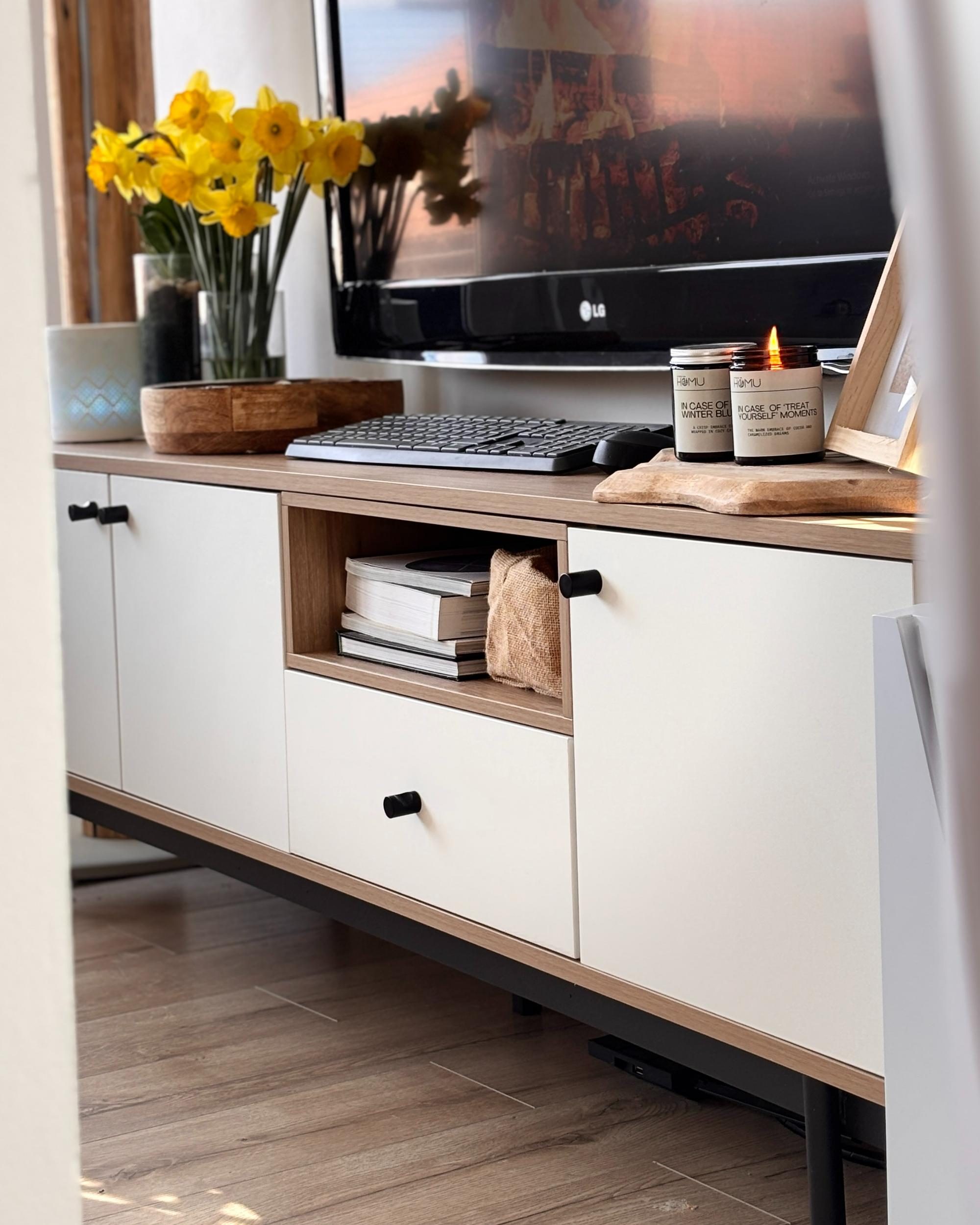 TV-meubel ITACA Bruin/wit
